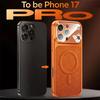 Luxury Carbon Fiber Leather Phone Case For iPhone 17 16 15 14 13 Pro Max For Magsafe Magnetic Wireless Charging Shockproof Phone Cover