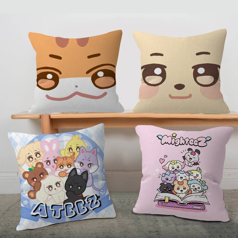 Kpop Group A-Ateez Pillowcase toon Gift Cushion Cover Bedroom Home Sofa Chair Seat Decor pillow case