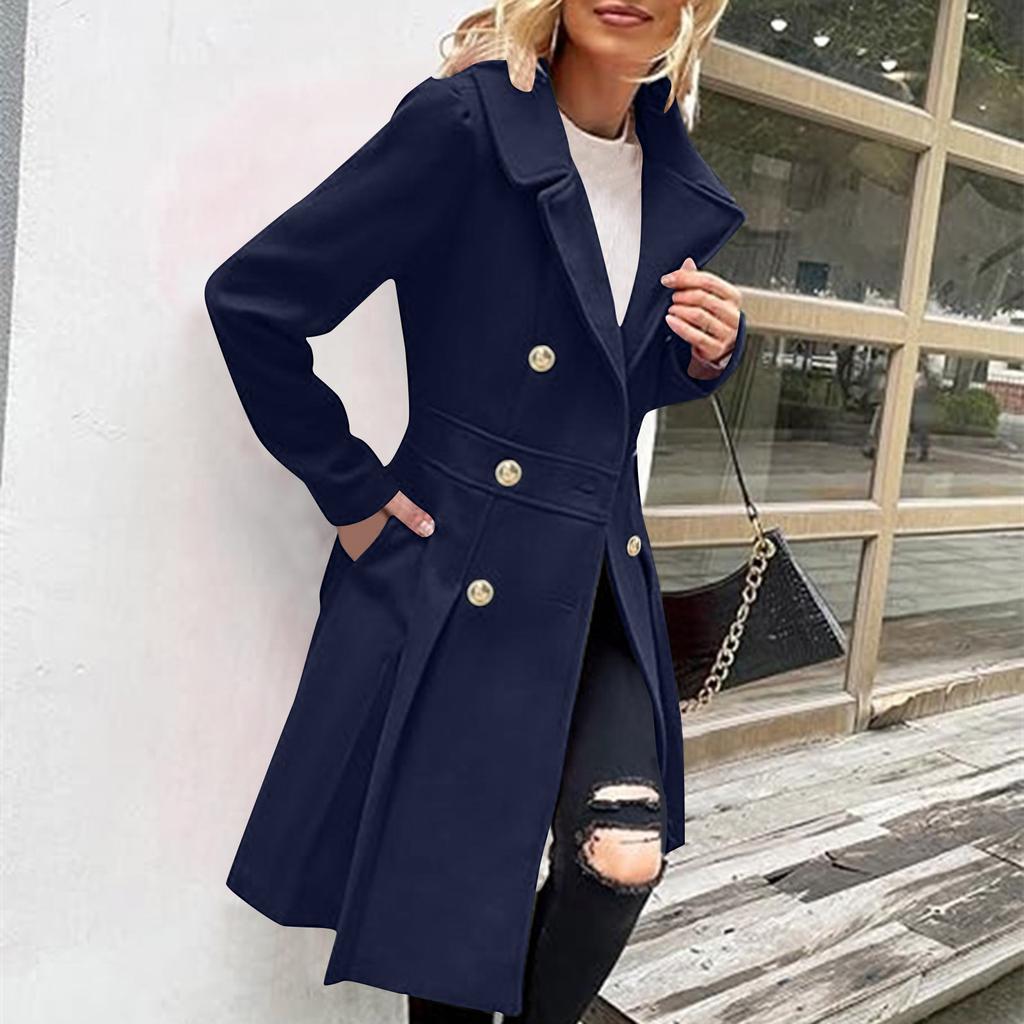 Women's Solid Color Thick Long Sleeve Fashion Coat Jacket