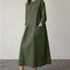Rochie de damă cu mânecă lungă, rochie de primăvară cu gât rotund, modă casual de damă, vacanță