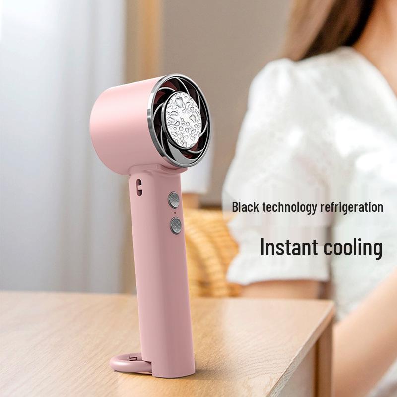 Portable Foldable USB Hanging Neck Fan: Compact Mini Fan with Handheld Option, High Speed, and Long Battery Life for Outdoor Use
