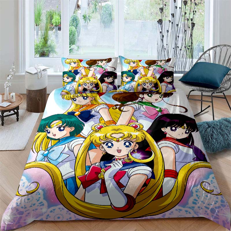 Nuovo Set Biancheria da Letto Deluxe a Tre Pezzi del Cartone Animato Sailor Moon 2026, Include Biancheria da Letto Matrimoniale e King Size, Regalo Perfetto per le Feste