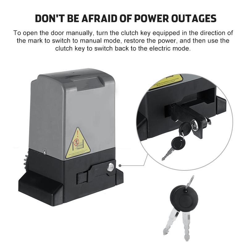 Smart Automatic 1500KG WiFi APP Control Electric Sliding Gate Opener Operator Motor With Remote Control Release Key 750W
