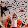 Piteno® 140Pcs Bats Halloween Decorations Party Supplies, Realistic PVC 3D Black Scary Bat Stickers for Creepy Home Decor Halloween Party