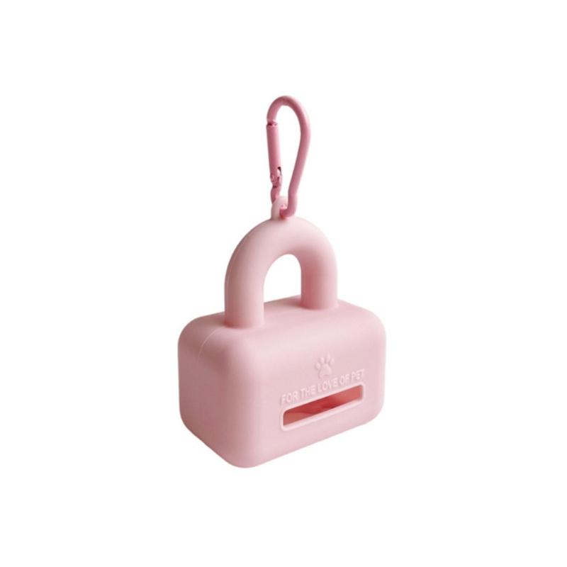 

Dog Poop Bag Holder Leash Attachment Easy Clip Dog Poop Waste Bags Easy to Carry Multiple Use рожевий