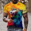Summer Fashion Game Controller 3D Print T-Shirts Streetwear Casual Oversized O-Neck Short Sleeved Men's T-shirts