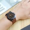 Fashion Men Weave Nylon Band Round Dial Calendar Analog Quartz Sport Wrist Watch