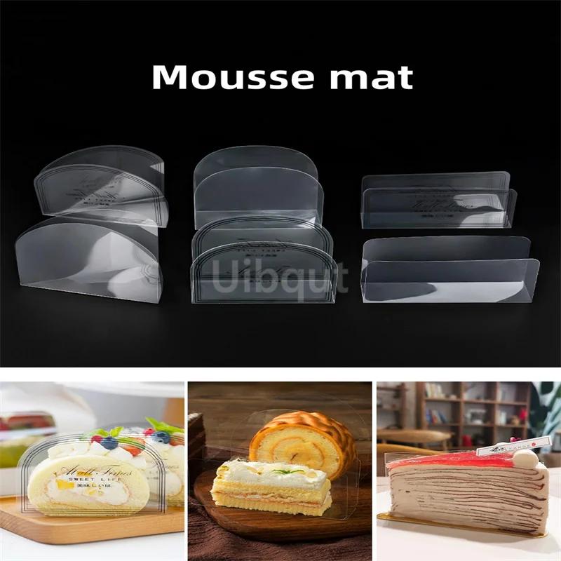 Cake roll separator paper transparent hand-held baking oil resistant square cake decorative edge holder Dessert Mousse Mat paper