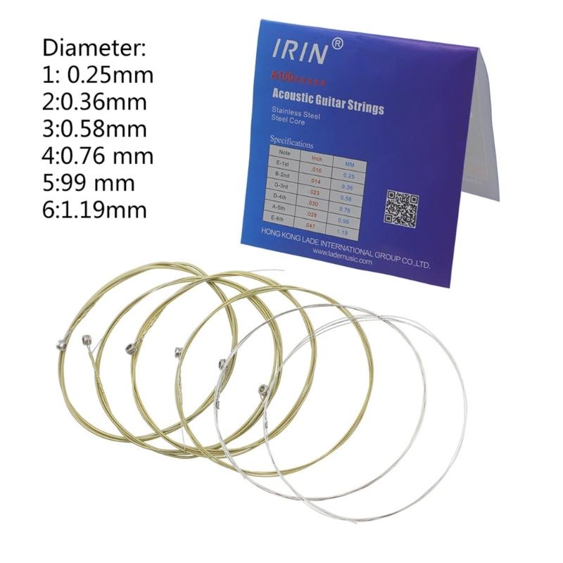 Set of 6 Guitars String Replacements Acoustic Guitar Strings Part Stainless Steel Acoustic Folk Electric Guitar Strings