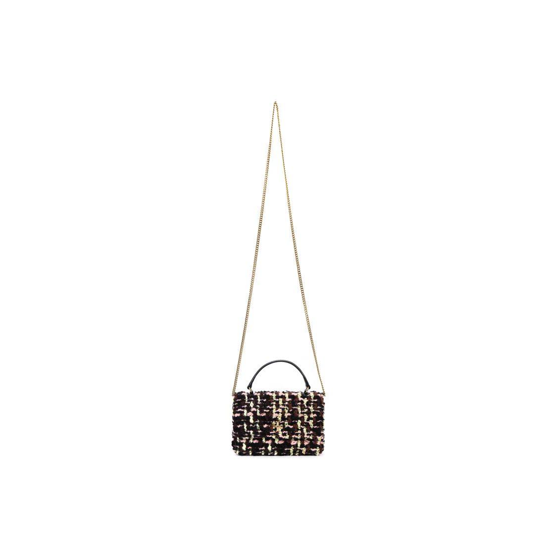 

Tory Burch Woven Flap Top Handle Metal Chain Tweed Leather Trim Shoulder Bag Women Shoulder Bag Multicolor 152358-960 Basic Set (Bag+Dust Bag)
