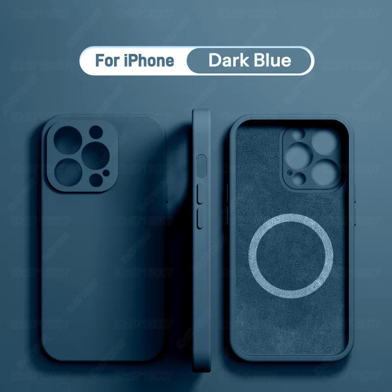 Luxury Liquid Silicone Magnetic Case for iPhone 11 13 12 Mini 14 15 16 Pro Max Plus for Magsafe Phone Case Wireless Charge Cover