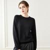 Lekasha Women's 100% Pure Cashmere Saddle Shoulder Round Neck Base Layer Sweater