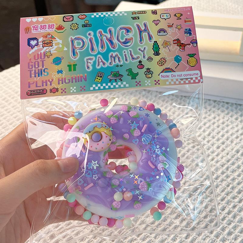 Kawaii Donut Plush Cat Paw Squeeze Toy Stress Sensory Play Blind Bag Cute Internet Viral