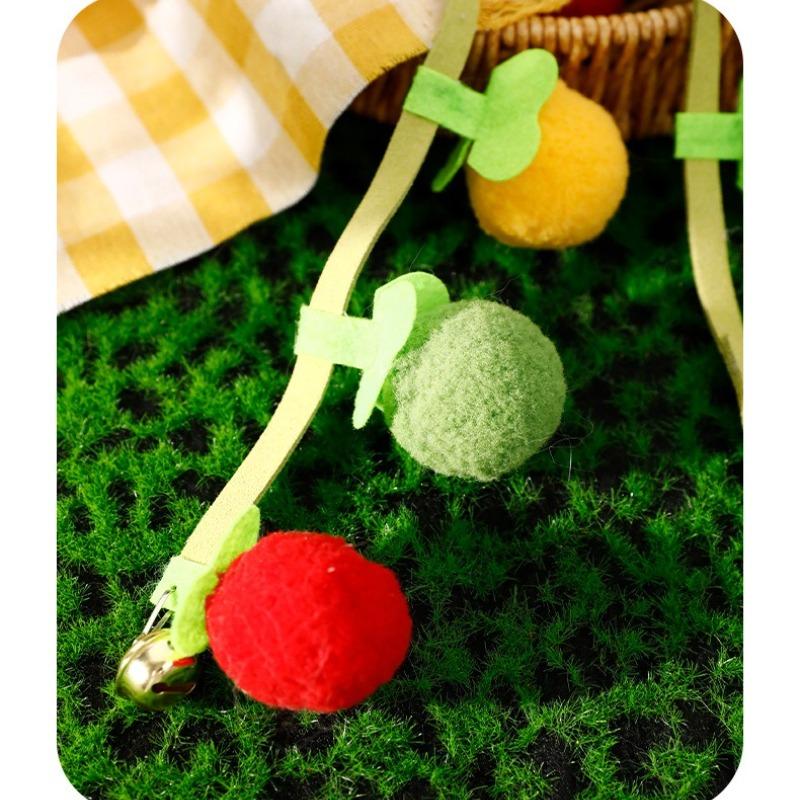 Cat Interactive Toys String Tomato Plush Cat Balls Toy with Bell Funny Hanging Door Cat Toy Kitten Chewing Toy Cat Accessories