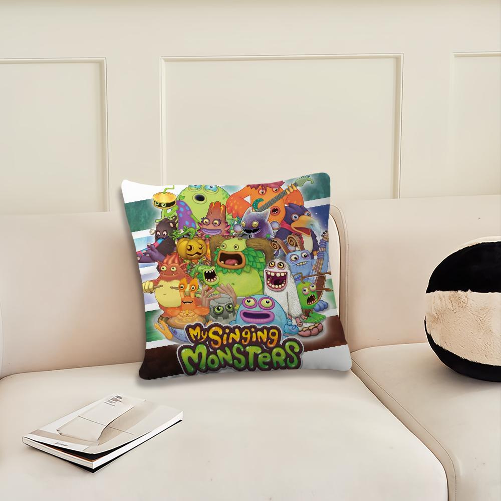 Game My Singing Monsters Cushion Cover Cushion Room Bedroom Headboard Sofa Living Backrest Nap Time Pillow Case
