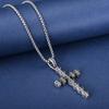Punk Style Dark Skull Cross Pendant Men's Hip-hop Trend Halloween Jewelry Necklace