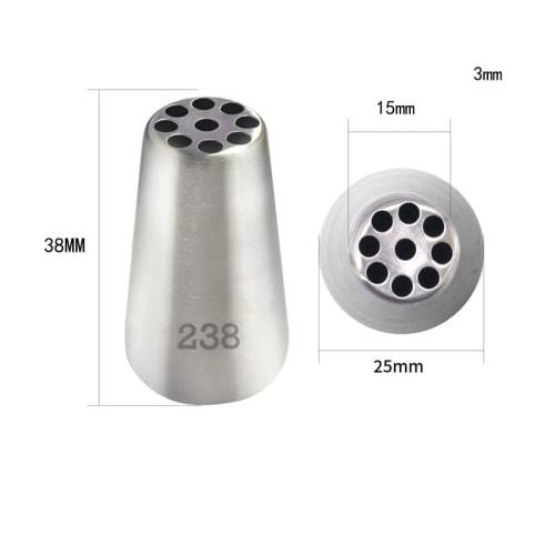 Set of 3 Stainless Steel Round and Flower-Shaped Piping Tips for Mont Blanc Pastry Piping, Cake Making Tools, DIY Cake Decorating Tools, Cream Puff Pa