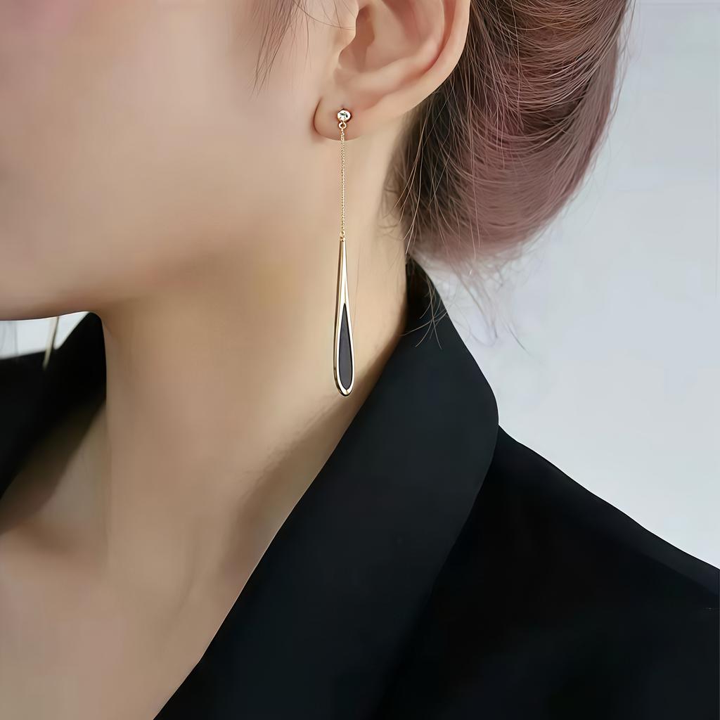 Golden Water Droplet Tassel Earrings, Anti Fading and Comfortable Design, Simple and Elegant, High-quality, Perfect for Women's Jewelry Accessories