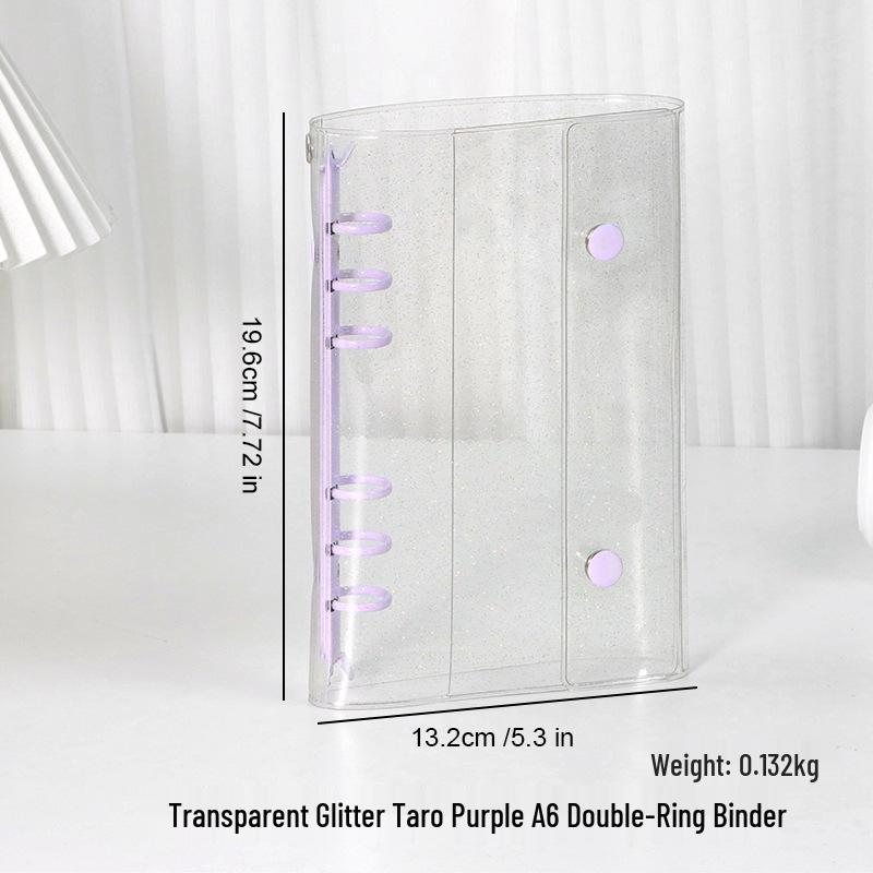 INS Style A6 Transparente Loseblatt-Handbuchhülle - Koreanisches ABC Flaches Abnehmbares A7/A8 Notizbuch DIY Cover