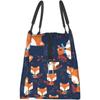Portable Insulated Lunch Bag Cute Cartoon Fox Waterproof Tote Bento Bag for Women Kids Office School Hiking Beach Picnic Fishing