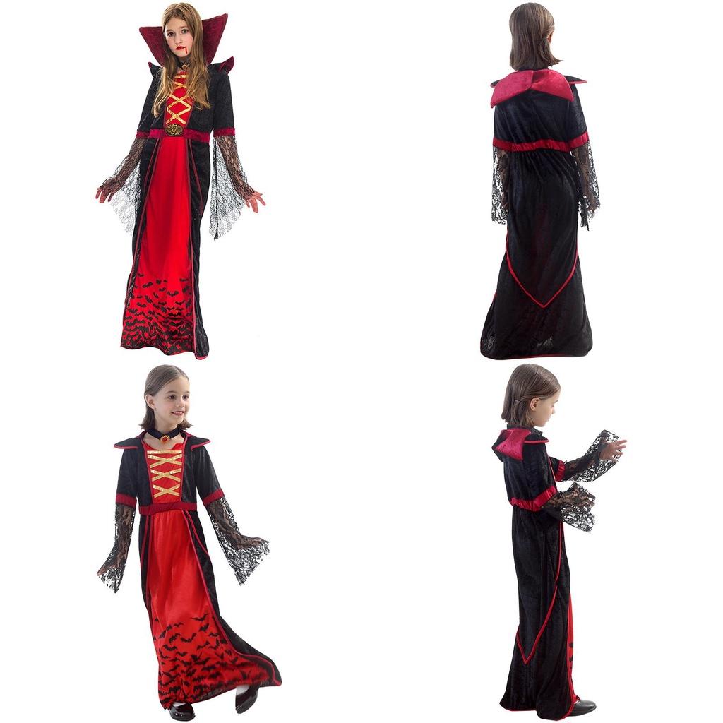 Halloween Girls Vampire Costume Dress Terrifying Horror Cosplay Outfit