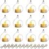 Round Hollow Glass Hanging Stand Candle Holder with LED Candle 6/8cm Candle Candlestick for Wedding Party Tree Garden Decoration
