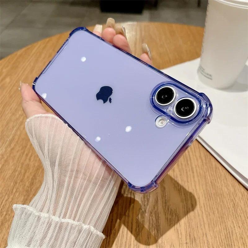 Luxury Jelly Clear Silicone Soft Phone Case For 17 11 12 13 14 15 16 Pro Max Shockproof Protection Transparent Back Cover