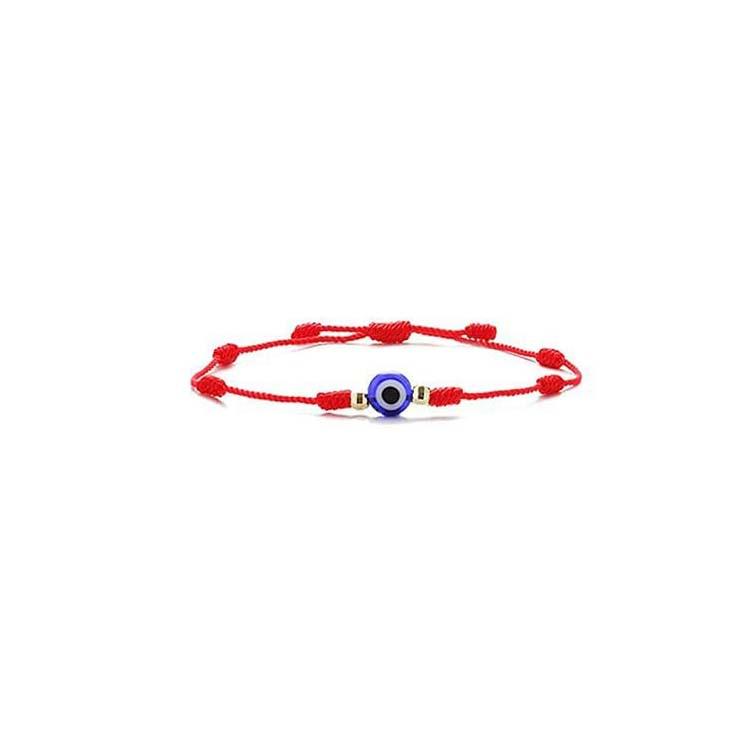 Evil Eye Adjustable Bracelet Set: 12-Piece Woven Rope with 7 Knots