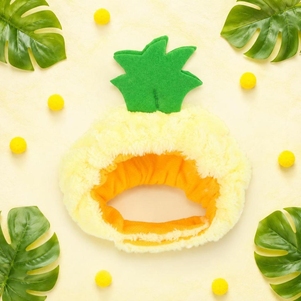 Pineapple Pet Hat Open Face Costume Ear Openings Dress up Headwear