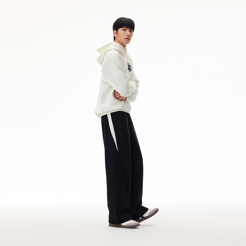 Anta Lifestyle Series Long Pants 2026 Spring Mens Straight Leg Knitted Sports Pants Men bottoms Basic-Black 952618301-3