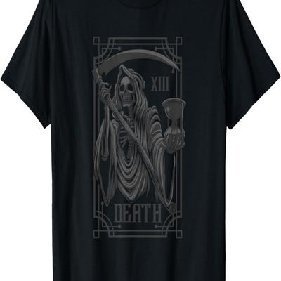 Tarot Card Shirt Goth Death Grim Reaper Occult Pagan Satanic T-Shirt