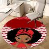Red Afro Girl Chair Mat   Round Carpet for Home Decor, Office, Living Room, Bedroom Gift0277b