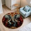 Striped Elephant,Round Area Rug,Carpet Rug for Living Room Bedroom Sofa Playroom Decor,Non-slip Floor Mat