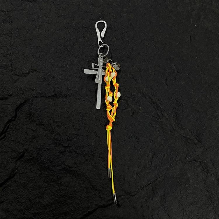 Multifunction Braided Rope Crosses Pendant for Keychain Bag Decoration Unisex Fashion Accessory Gift