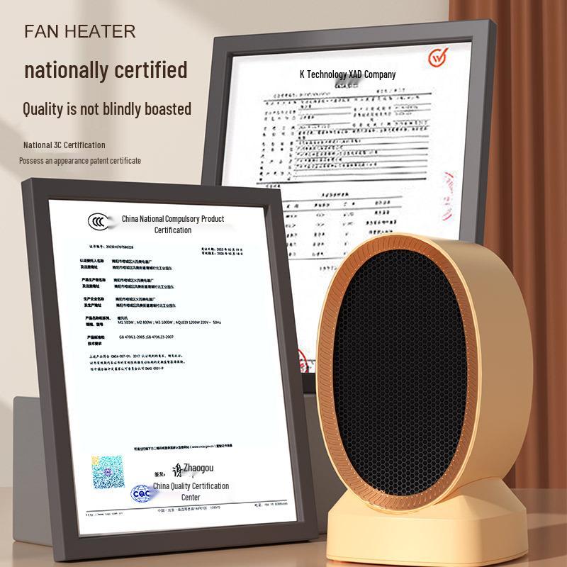 Quick Heat PTC Electric Fan Heater for Living Room & Bedroom - Low Noise, Safe Tip-Over Feature
