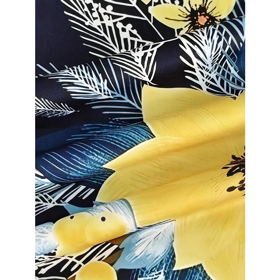 Women's Sleeveless Crew Neck Tank Dress Vibrant All-Over Floral Print Dresses Machine Washable Elegant Summer Dress Y2k Clothes