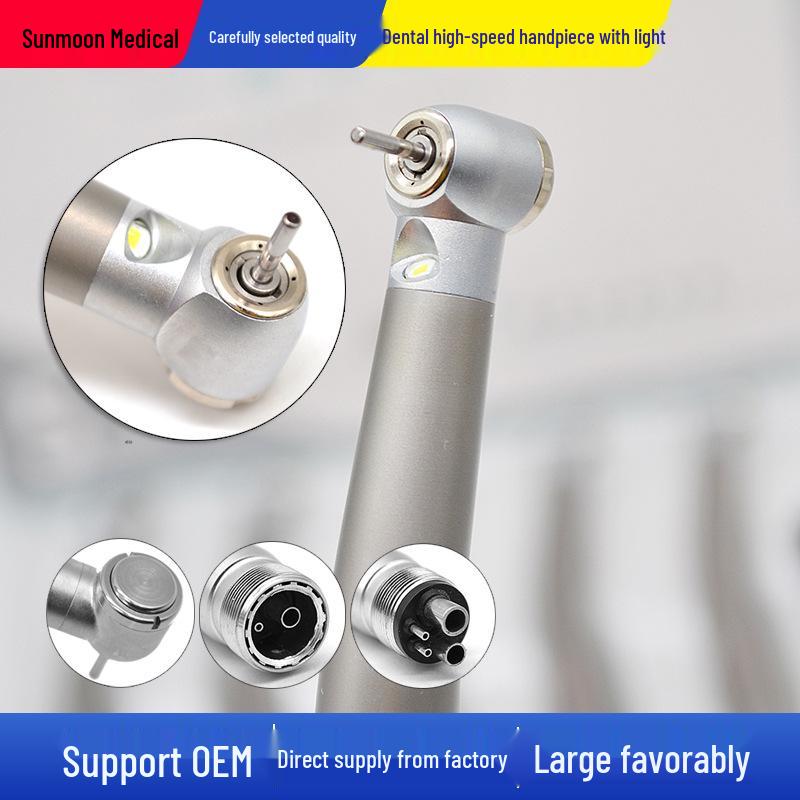 

LED Dental High-Speed Handpiece Turbine Drill with Two/Four-Hole Push-Button, Wind Light, and Needle Removal Functions LED Chinese Package Four-Hole