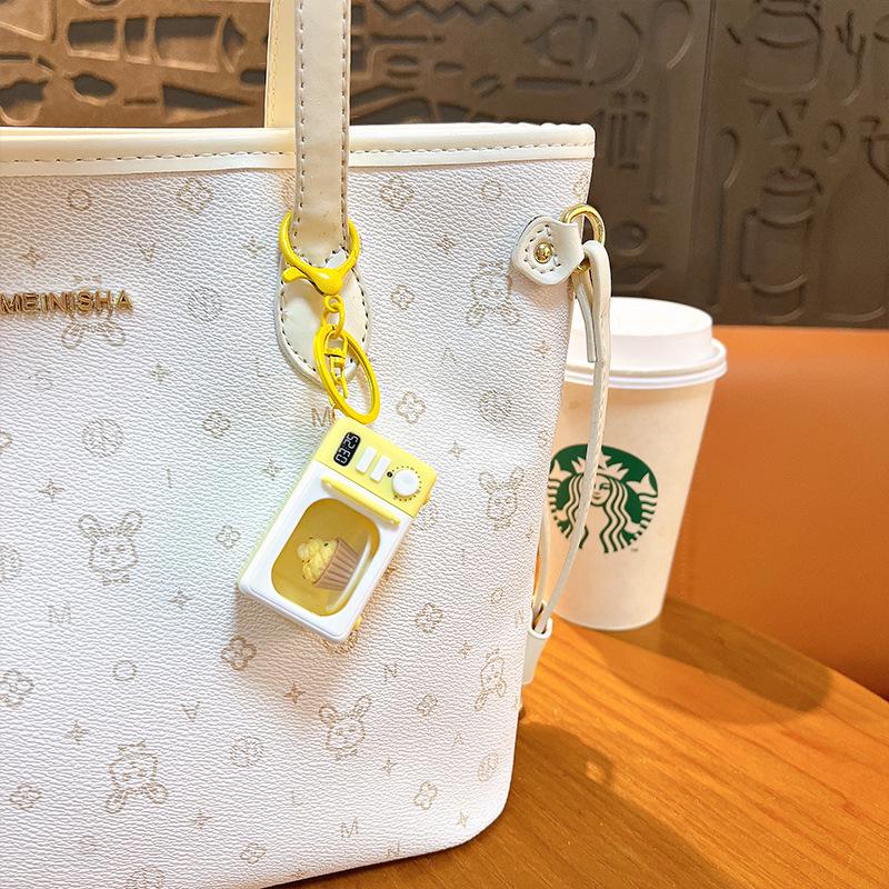 Creative Light-Up Microwave Keychain: Cute Student Bag Accessory, Pendant, and Gift