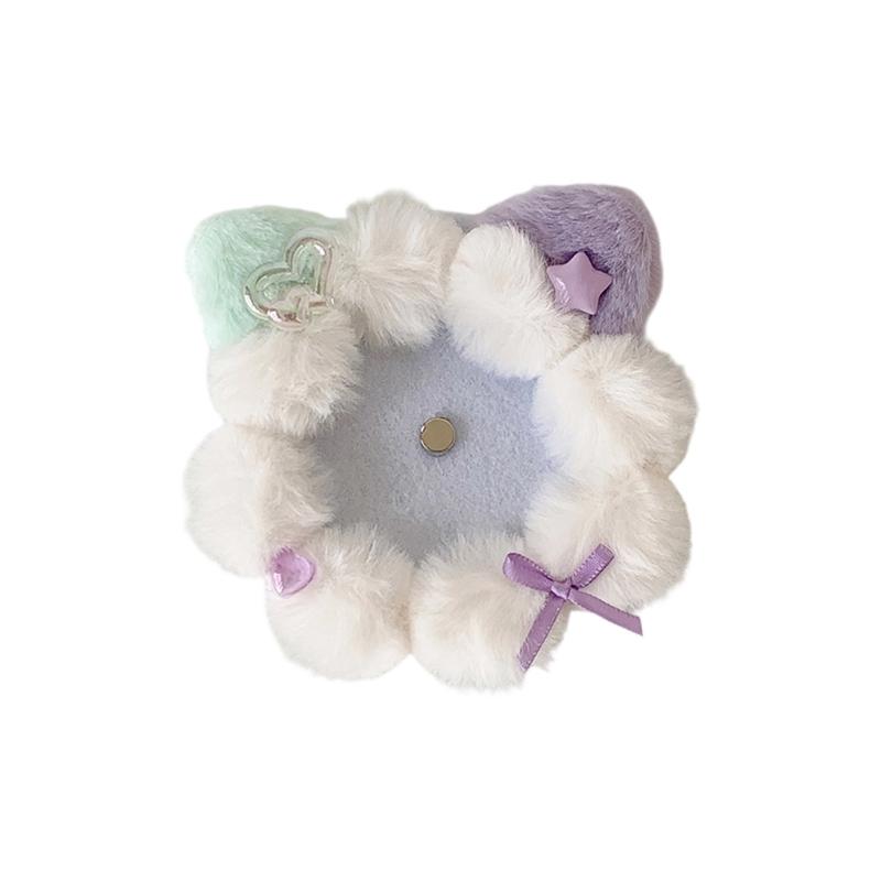 Photocard Holder ID Badge Holder Photo Card Protective Sleeves Cartoon Plush Cats Ears Card Holder Backpack Decorations