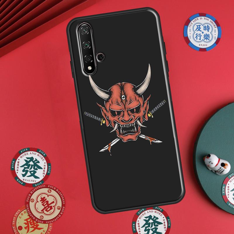 

Japanese Samurai Oni Mask For Huawei P20 P30 P40 Lite P60 Pro Nova 12i 11i 8i 12s 9 10 SE Y90 Y60 Y70 Y72 Y61 Y91 Case Huawei Nova Y60