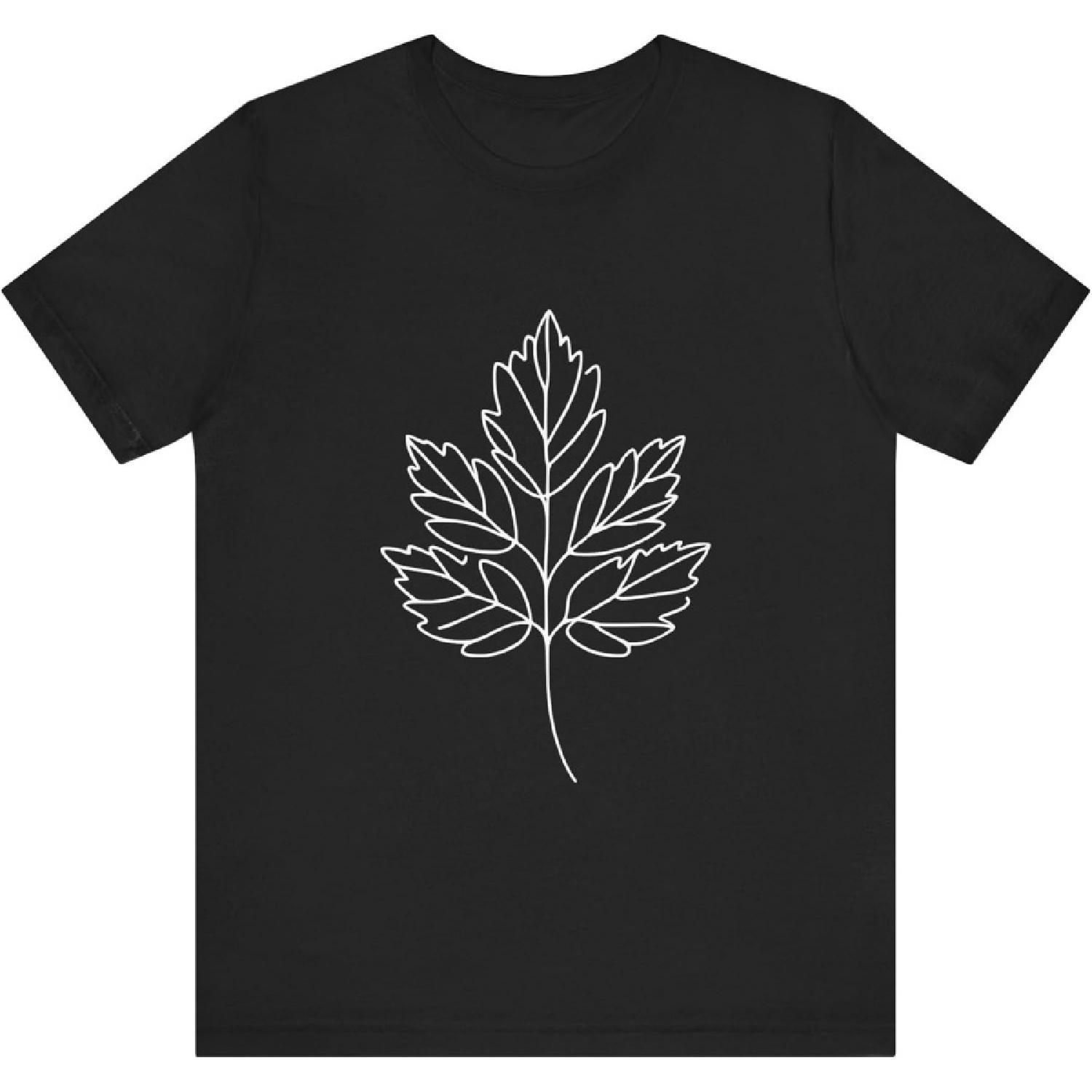 One Line Art Drawing Hawthorn Leaf 692 Unisex T-Shirt S