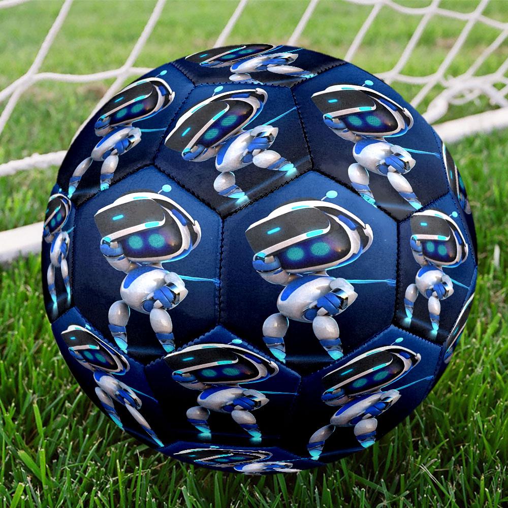 Cosmic Bot Crew Print Size 5 Soccer Ball, Standard Match Football for Sports Game and Team Practice, Ideal Gift for Soccer Fans