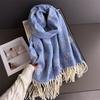 2025 New Camellia Imitation Cashmere Pashmina Shawl Lady Wrap Warm Winter Scarves Long Tassel Female Foulard Hijab Stoles Scarf