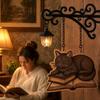 Vintage Bookshelf Lantern Light Wooden Bookshelf Lamp Bookshelf Ghost Light  Library
