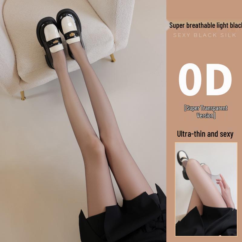 0D Ultra-Thin Women's Black Stockings: Spring/Summer Anti-Snag, No-Drop Crotch, Mint Mambo Pantyhose