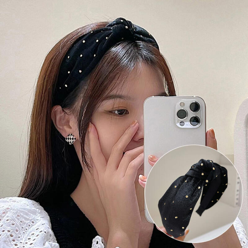 Zuribel Dot Black Hair Turban Hairband Headband