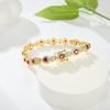 14K Gold Plated Garnet Heart Bracelet AAAAA Zircon Chain Link Bracelet for Women Jewelry Gift