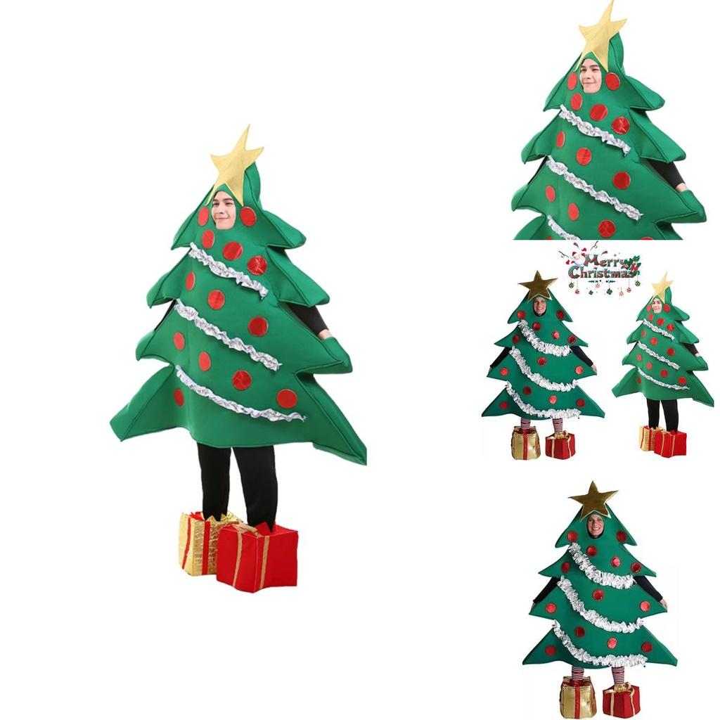 Festive Unisex Christmas Tree Cosplay Costume Funny Clothes Suit Xmas Fancy Dress Party Adults