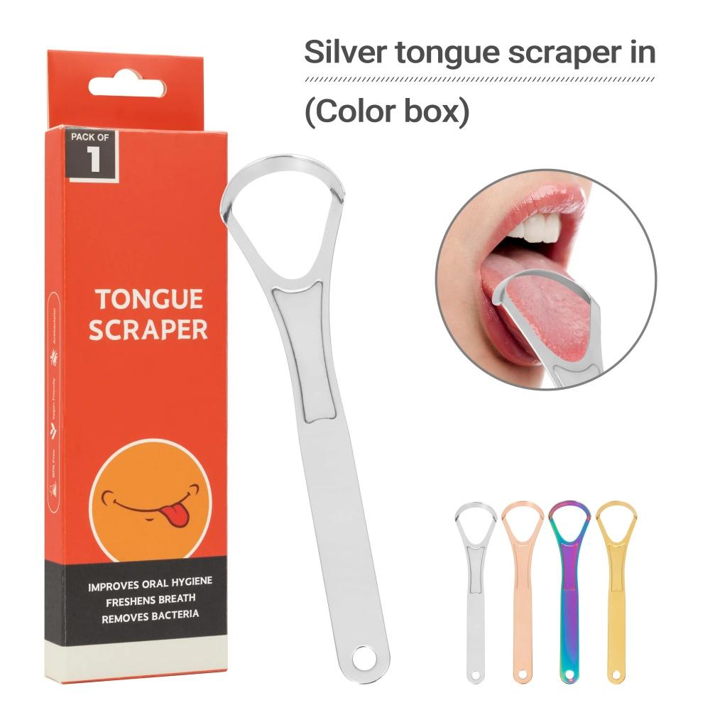 1 Pc Stainless Steel Tongue Scraper Tongue Plate For Removing Bad Breath Single Layer Tongue Coating Cleaner Brush Oral Care