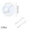 Reusable Plastic Divided Plates Portion Control Plate Kids Dinnerware Set 4-Compartment Fruit Dessert Tableware Dish